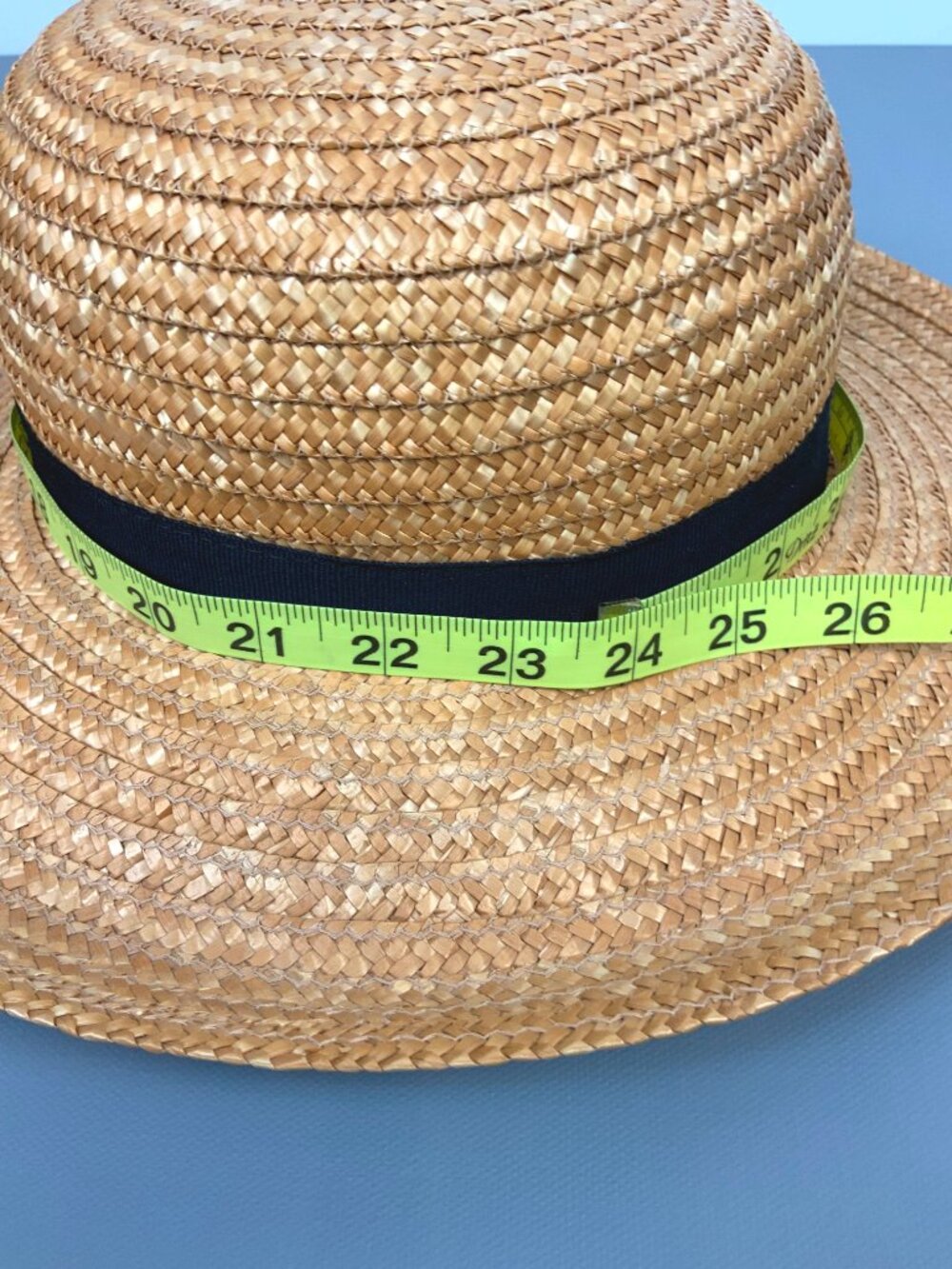 Natural Straw Sun Summer Hat by Filippo Catarzi Florence Italy Sz M - Picture 15 of 16